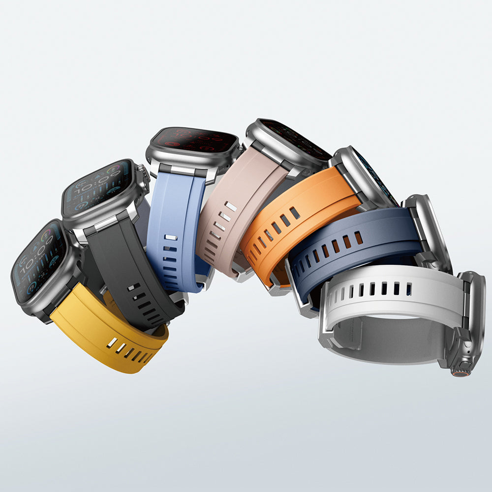 Apple Watch Ultra 49mm Amazingthing Titan Chrono Silikon Kordon Turuncu