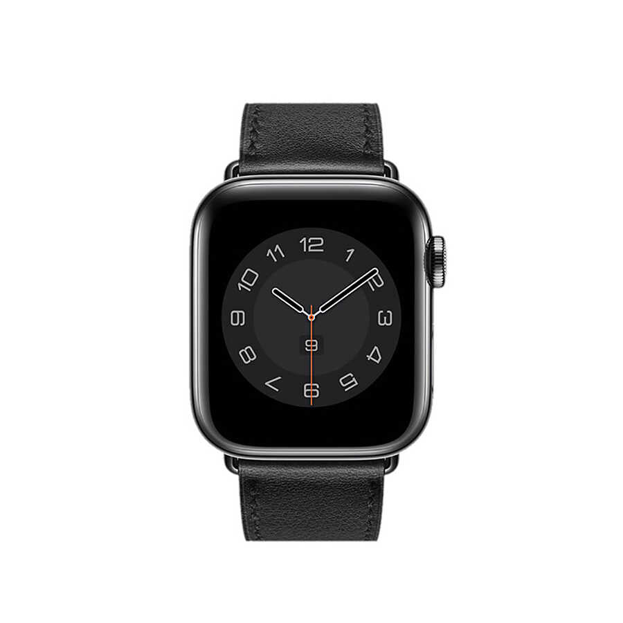 Apple Watch Ultra 49mm Kordon Wiwu Attleage Watchband Hakiki Deri Strap Kayış Turuncu