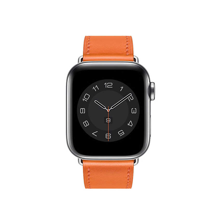 Apple Watch Ultra 49mm Kordon Wiwu Attleage Watchband Hakiki Deri Strap Kayış Siyah