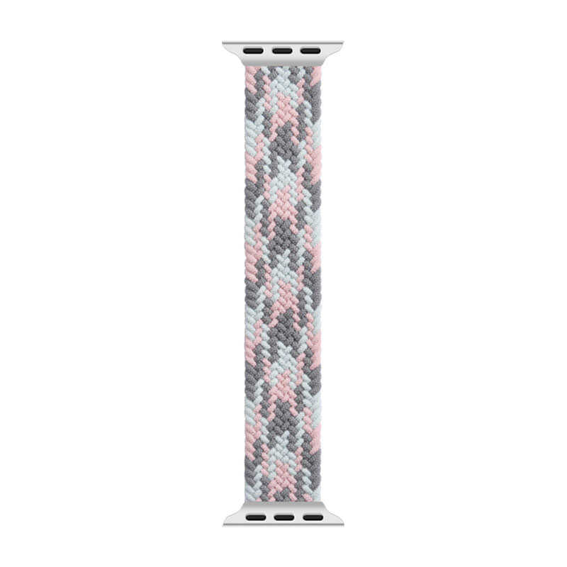 Apple Watch Ultra 49mm Kordon Wiwu Braided Solo Loop Contrast Color Large Strap Kayış NO2