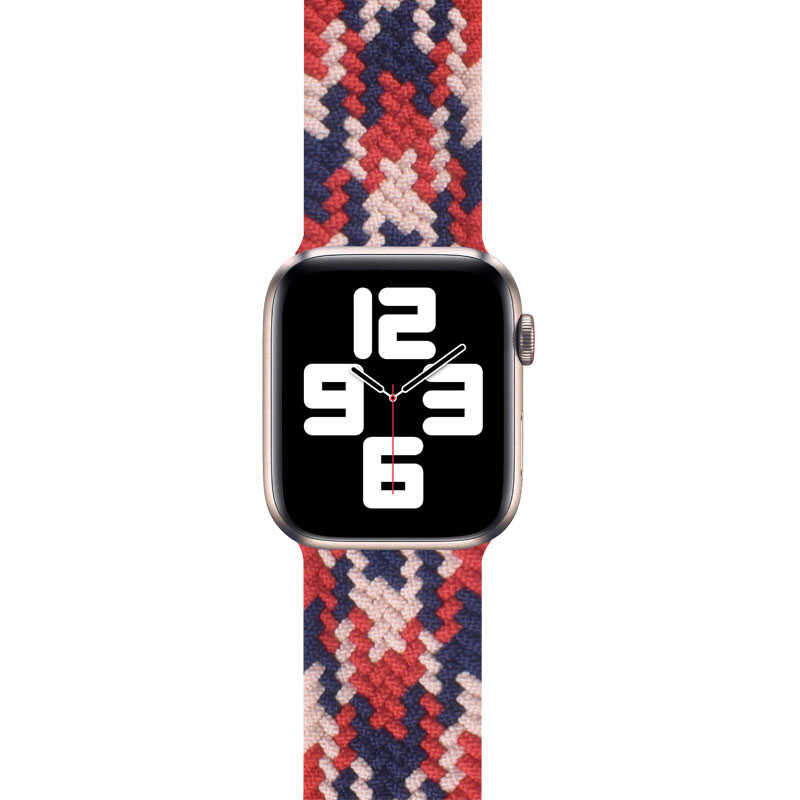 Apple Watch Ultra 49mm Kordon Wiwu Braided Solo Loop Contrast Color Large Strap Kayış NO5