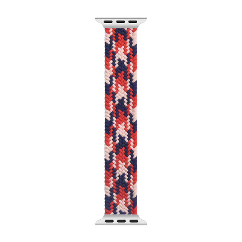Apple Watch Ultra 49mm Kordon Wiwu Braided Solo Loop Contrast Color Large Strap Kayış NO5