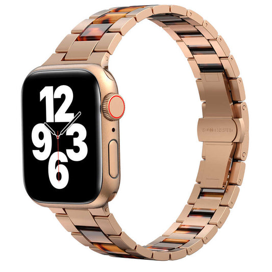 Apple Watch Ultra 49mm Kordon Wiwu Resin Steel Belt Metal Strap Kayış Gold