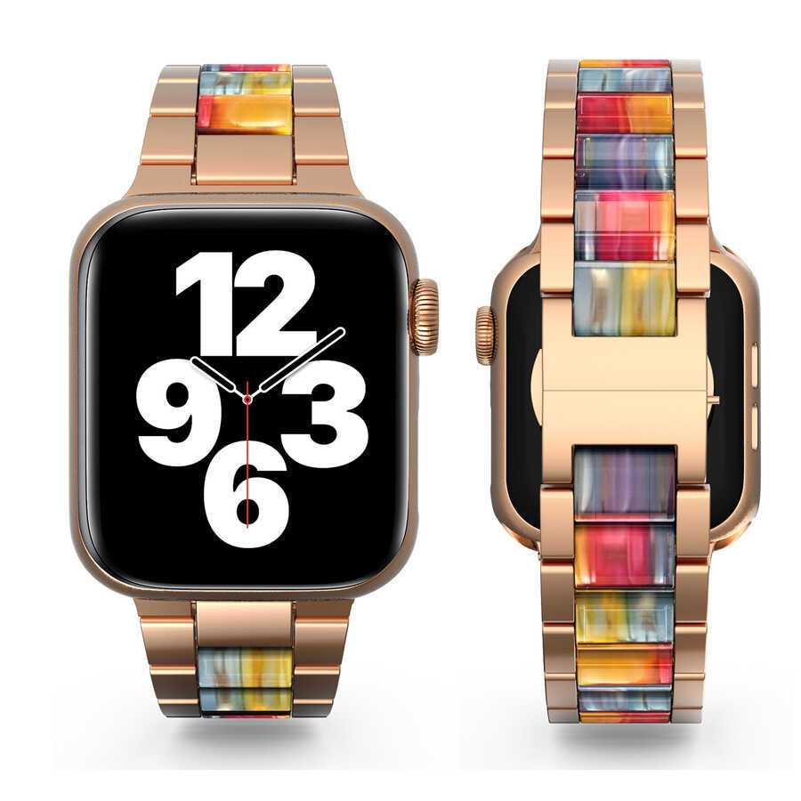 Apple Watch Ultra 49mm Kordon Wiwu Resin Steel Belt Metal Strap Kayış Colorful