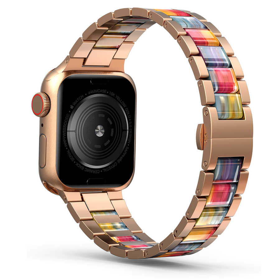 Apple Watch Ultra 49mm Kordon Wiwu Resin Steel Belt Metal Strap Kayış Colorful