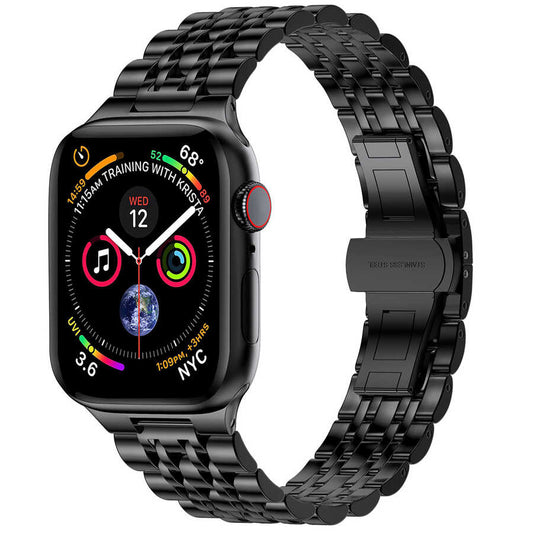 Apple Watch Ultra 49mm Kordon Wiwu Seven Beads Steel Belt Metal Strap Kayış Siyah