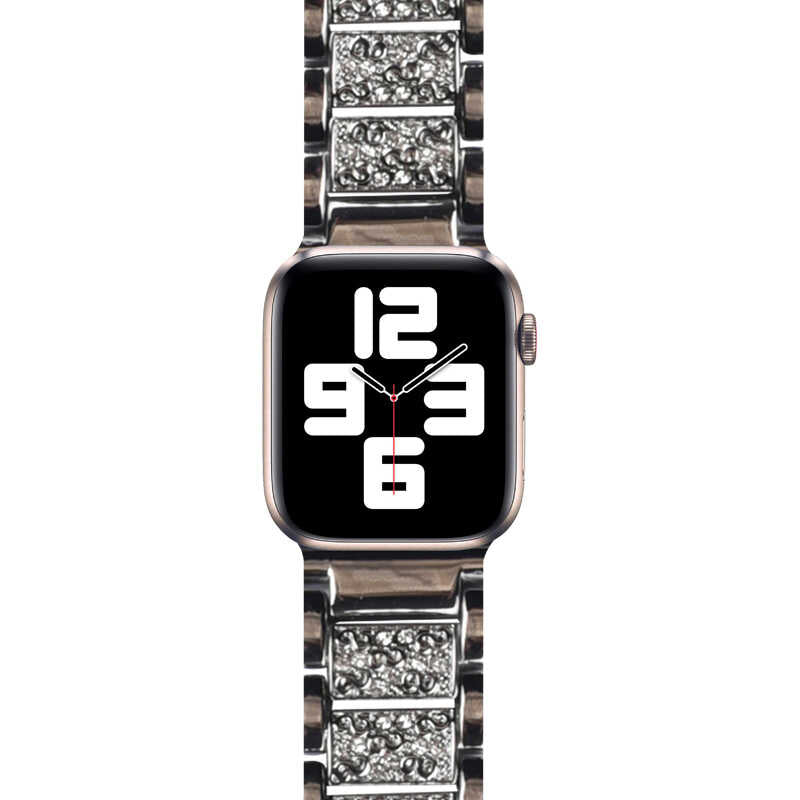 Apple Watch Ultra 49mm Kordon Wiwu Three Beads Set Auger Metal Strap Kayış Gold