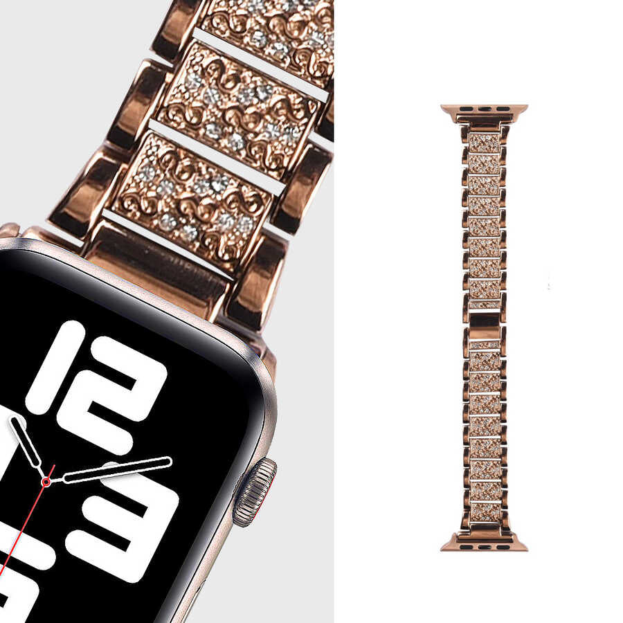 Apple Watch Ultra 49mm Kordon Wiwu Three Beads Set Auger Metal Strap Kayış Gümüş