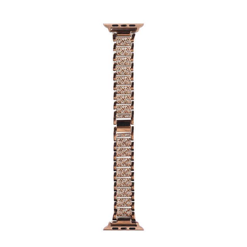 Apple Watch Ultra 49mm Kordon Wiwu Three Beads Set Auger Metal Strap Kayış Gold