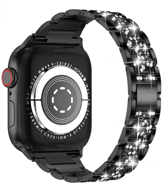 Apple Watch Ultra 49mm Kordon Wiwu Three Beads Set Auger Metal Strap Kayış Mavi