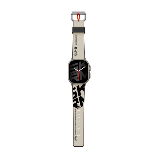 Apple Watch Ultra 49mm SkinArma Spunk Serisi PU Deri Kordon Turuncu