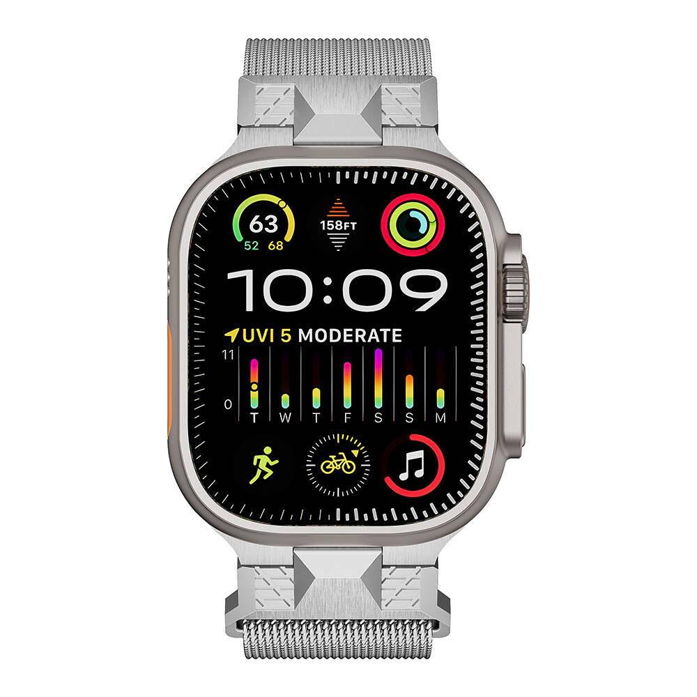 Apple Watch Ultra 49mm Zore KRD-107 Metal Hasır Kordon