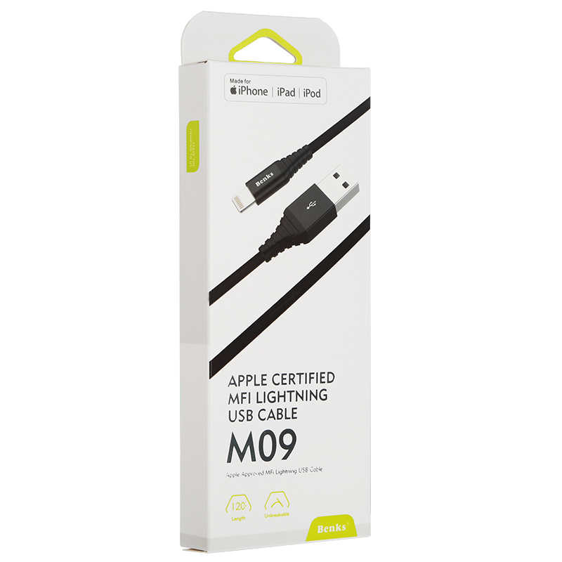 Benks M09 MFI Lightning Kablo Siyah