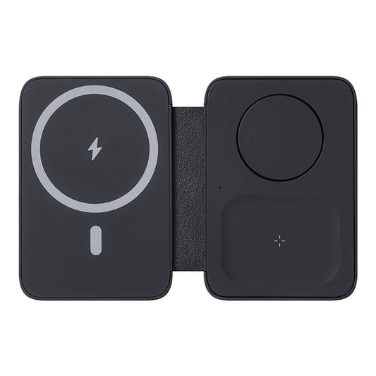 Benks W12-01 Telefon&Akıllı Saat&Kulaklık İçin 15W 3in1 Katlanabilir Magnetik Kablosuz Şarj Standı Beyaz