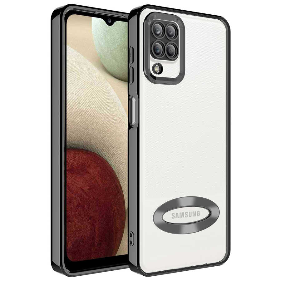 Galaxy A12 Kılıf Kamera Korumalı Logo Gösteren Zore Omega Kapak