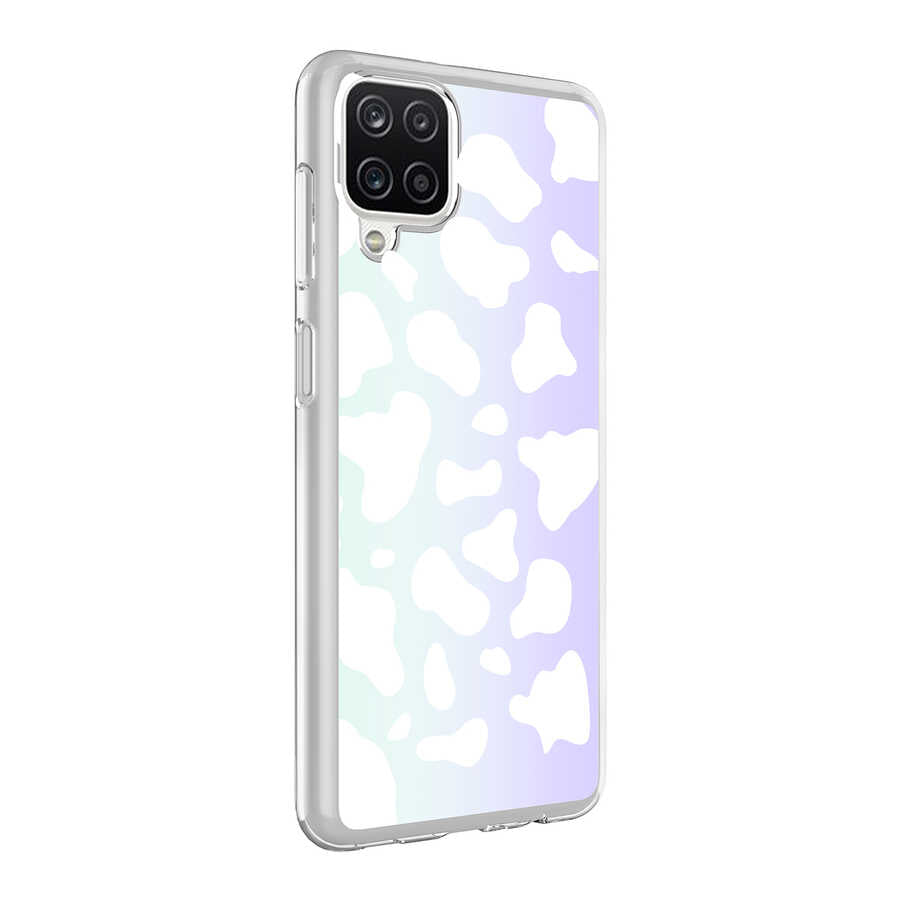 Galaxy A12 Kılıf Zore M-Blue Desenli Kapak