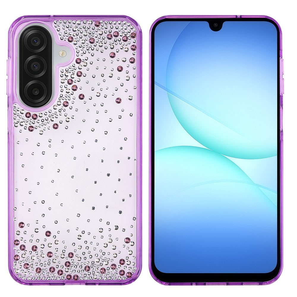 Galaxy A17 Kılıf Airbag Tasarımlı Damla Taşlı Şeffaf Zore Pera Silikon Kapak
