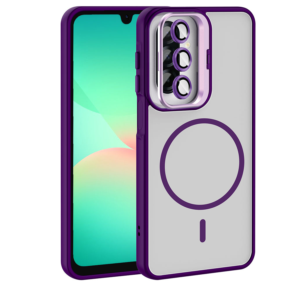Galaxy A17 Kılıf Standlı ve Kamera Lens Hediyeli Zore Etro Kapak