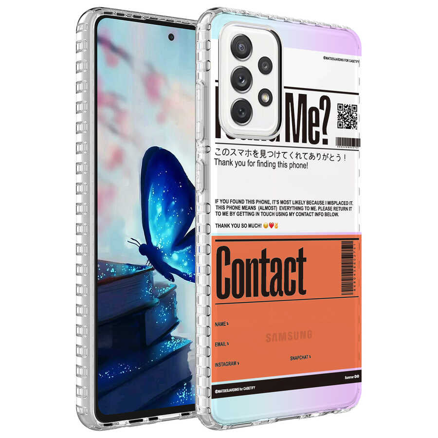Galaxy A23 Kılıf Airbag Kenarlı Renkli Desenli Silikon Zore Elegans Kapak