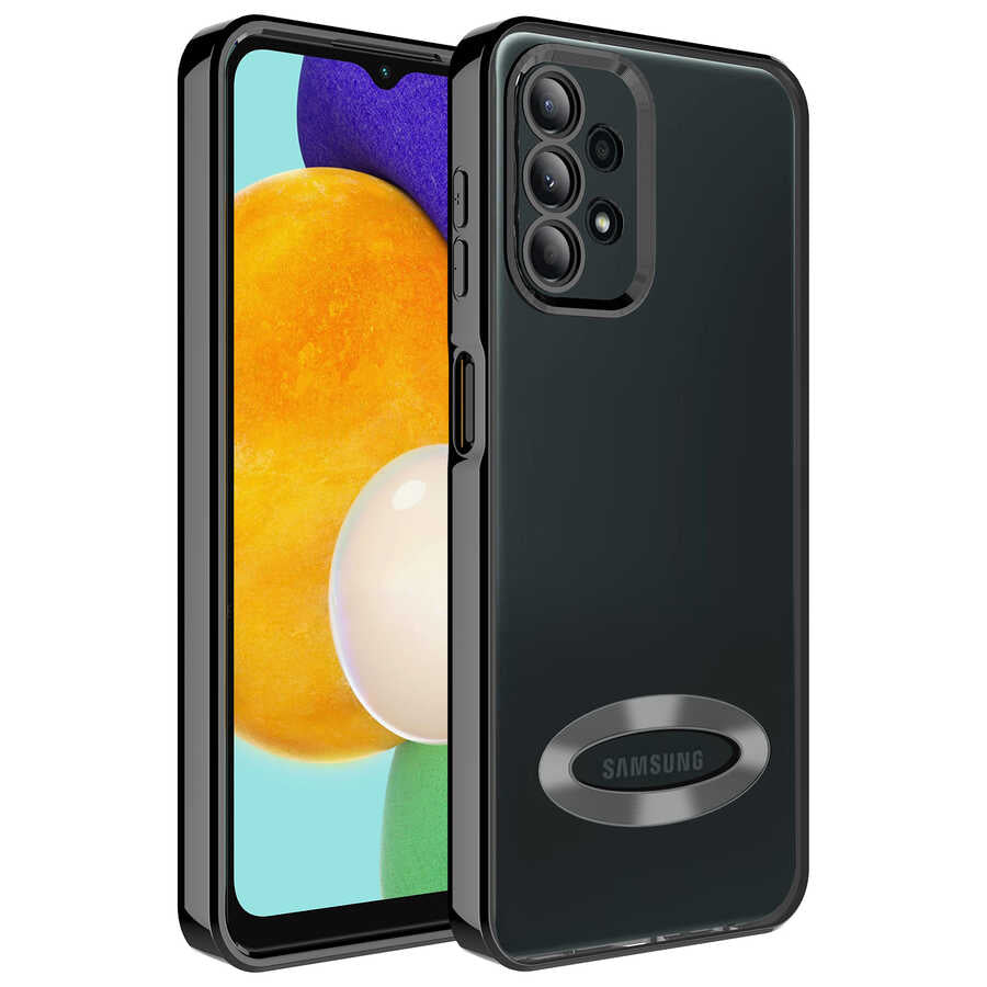 Galaxy A23 Kılıf Kamera Korumalı Logo Gösteren Zore Omega Kapak