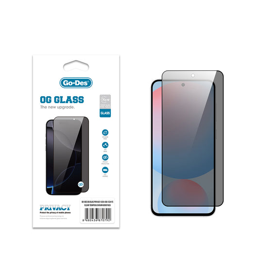 Galaxy A56 Go Des OG Glass Privacy Antistatik Temperli Cam Ekran Koruyucu Siyah