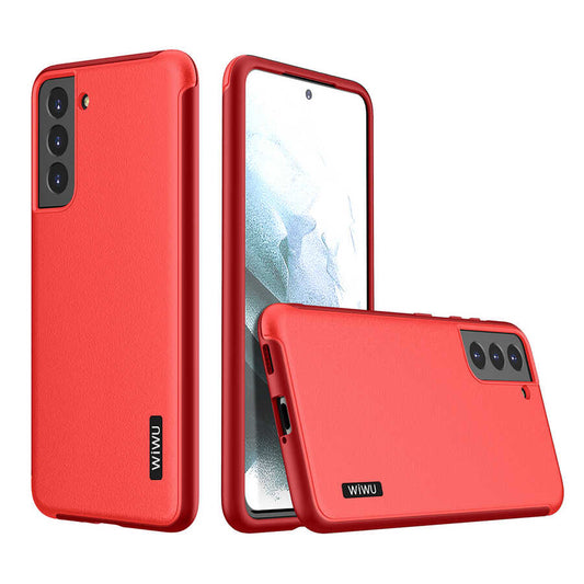 Galaxy S21 Plus Kılıf Wiwu Sand Stone Kapak Kırmızı