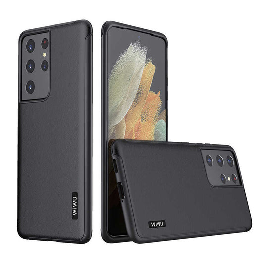 Galaxy S21 Ultra Kılıf Wiwu Sand Stone Kapak Siyah