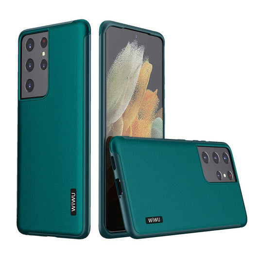 Galaxy S21 Ultra Kılıf Wiwu Sand Stone Kapak Yeşil