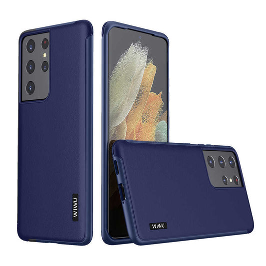 Galaxy S21 Ultra Kılıf Wiwu Sand Stone Kapak Mavi