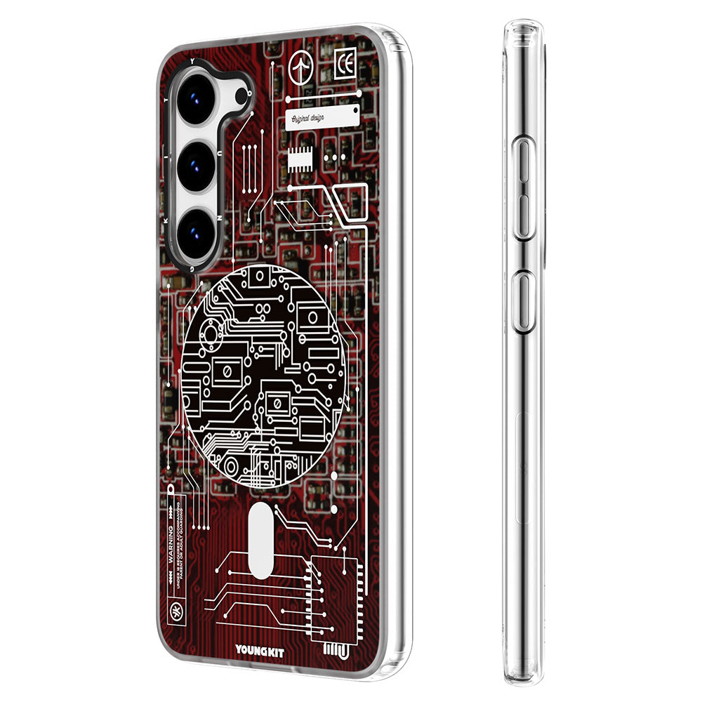 Galaxy S23 Plus Kılıf M-safe Şarj Özellikli YoungKit Technology Serisi Kapak Siyah
