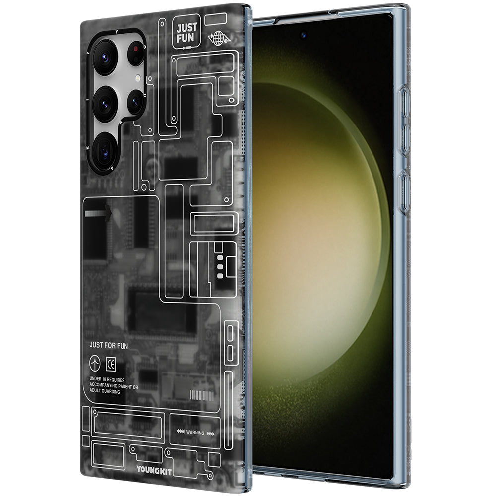 Galaxy S23 Ultra Kılıf YoungKit Technology Serisi Kapak Kırmızı