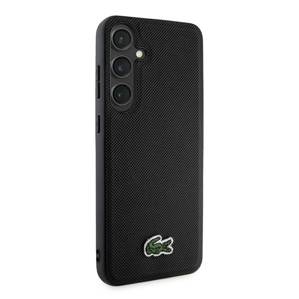 Galaxy S24 Kılıf Lacoste Orjinal Lisanslı PU Pike Desenli Arka Yüzey İkonik Timsah Dokuma Logolu Kapak Lacivert