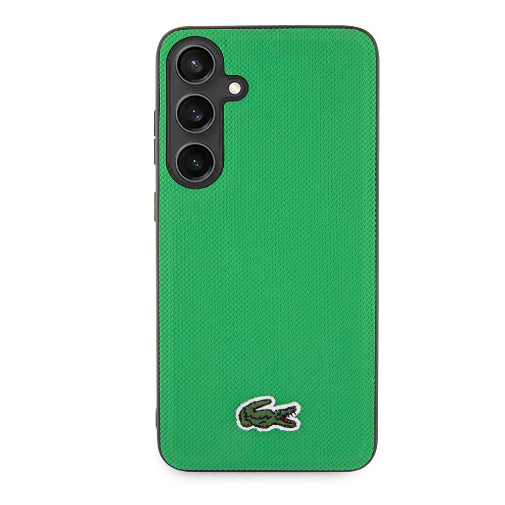 Galaxy S24 Kılıf Lacoste Orjinal Lisanslı PU Pike Desenli Arka Yüzey İkonik Timsah Dokuma Logolu Kapak Lacivert