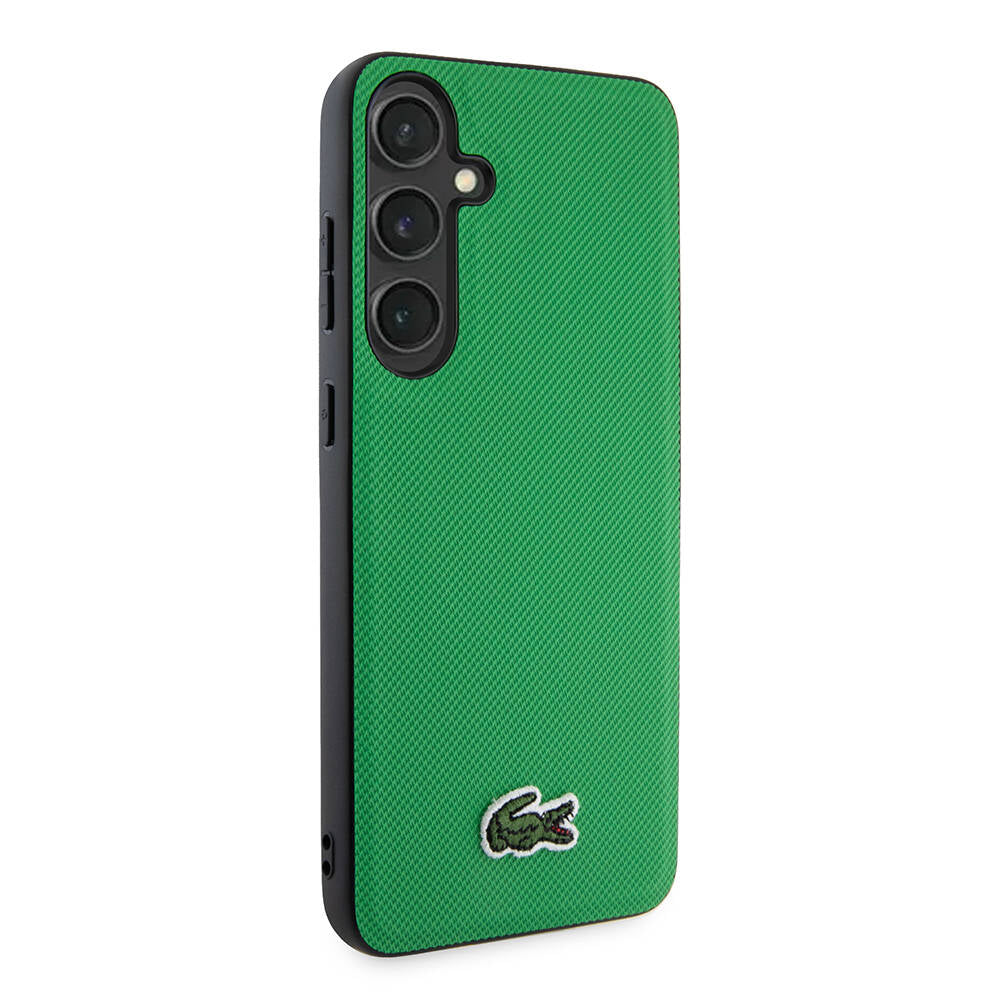 Galaxy S24 Kılıf Lacoste Orjinal Lisanslı PU Pike Desenli Arka Yüzey İkonik Timsah Dokuma Logolu Kapak Lacivert