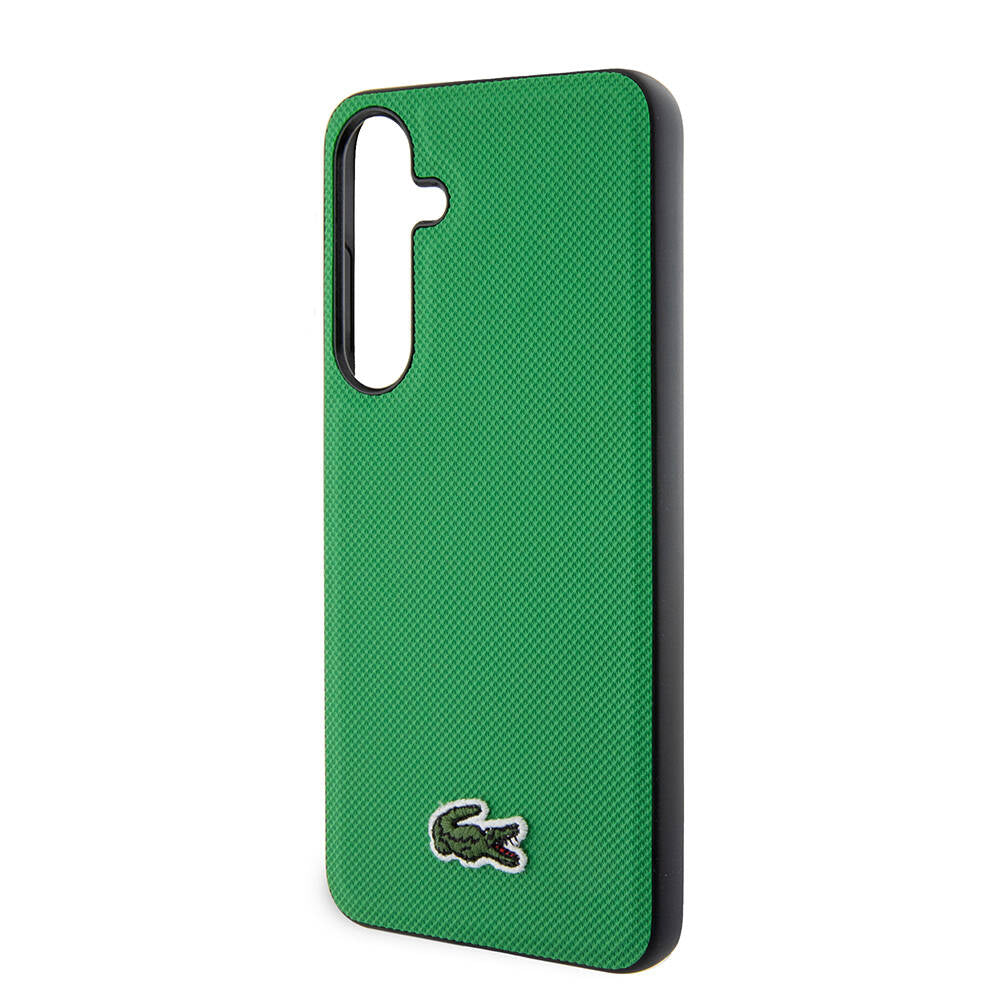 Galaxy S24 Kılıf Lacoste Orjinal Lisanslı PU Pike Desenli Arka Yüzey İkonik Timsah Dokuma Logolu Kapak Lacivert