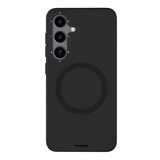 Galaxy S24 Kılıf M-safe Şarj Özellikli Çizilmeye Ve Aşınmaya Dayanıklı Youngkit Velvet Serisi Kapak Gri
