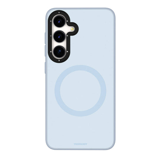 Galaxy S24 Kılıf M-safe Şarj Özellikli Çizilmeye Ve Aşınmaya Dayanıklı Youngkit Velvet Serisi Kapak Mavi