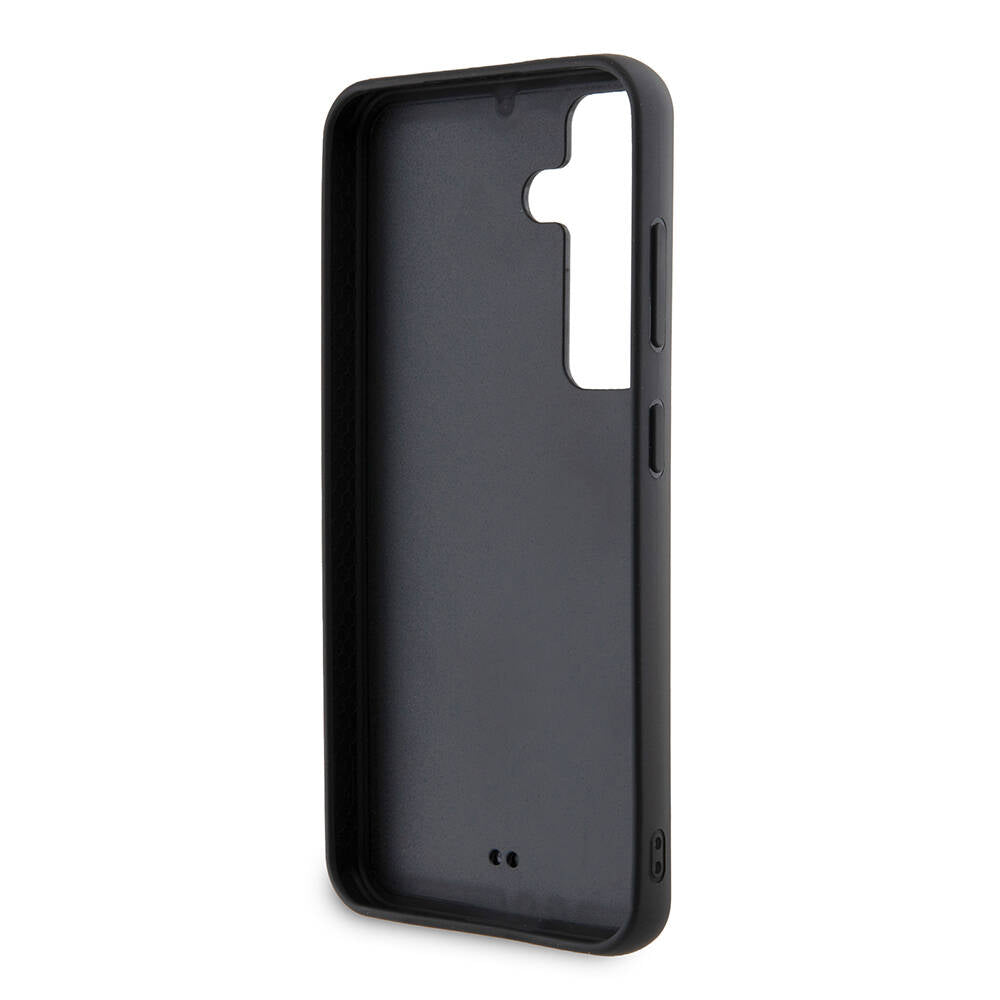 Galaxy S24 Plus Kılıf Karl Lagerfeld Taşlı Metal Logo Orjinal Lisanslı Kapak Siyah