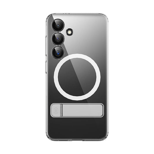 Galaxy S24 Plus Kılıf M-safe Şarj Özellikli Kamera Korumalı Standlı Wiwu KCC-025 Aurora Serisi Kapak Şeffaf