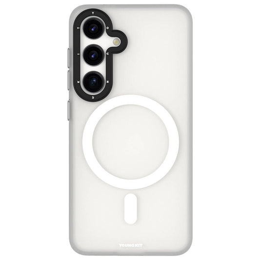 Galaxy S24 Plus Kılıf M-safe Şarj Özellikli Youngkit Hidden Sand Serisi Kapak Beyaz