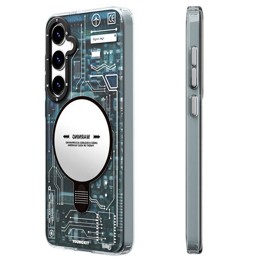 Galaxy S24 Plus Kılıf M-safe Şarj Özellikli YoungKit Technology Serisi Kapak Siyah