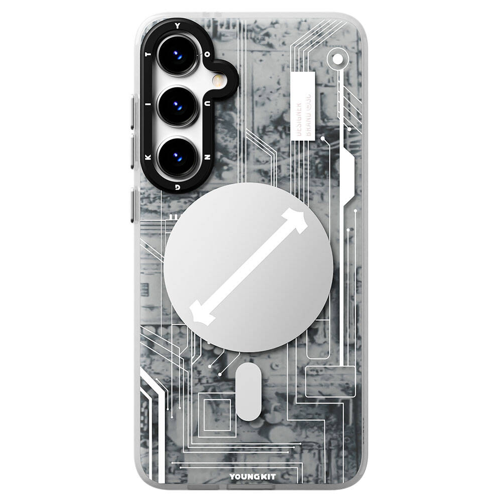 Galaxy S24 Plus Kılıf M-safe Şarj Özellikli YoungKit Technology Serisi Kapak Siyah