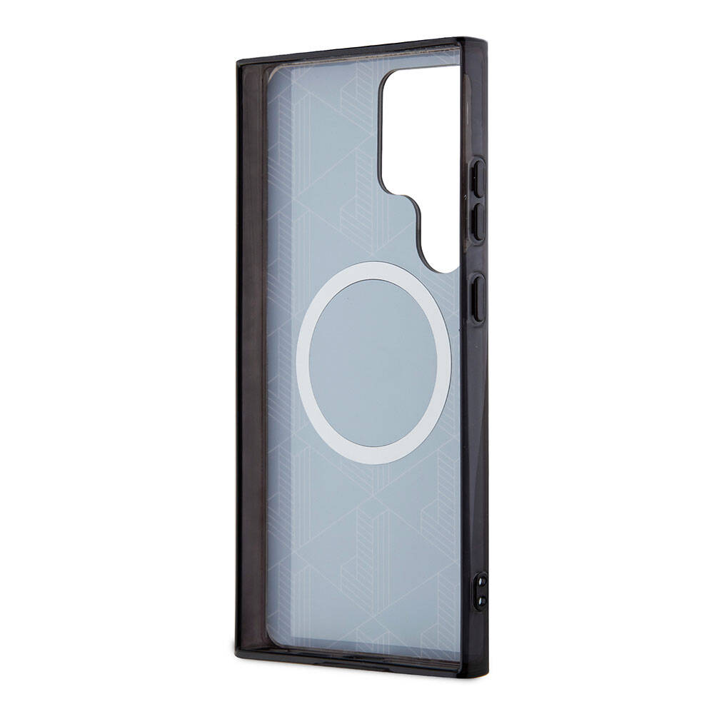 Galaxy S24 Ultra Kılıf Lacoste Orjinal Lisanslı M-safe Şarj Özellikli Çift Katmanlı Timsah Logolu Blend Monogram Kapak Haki