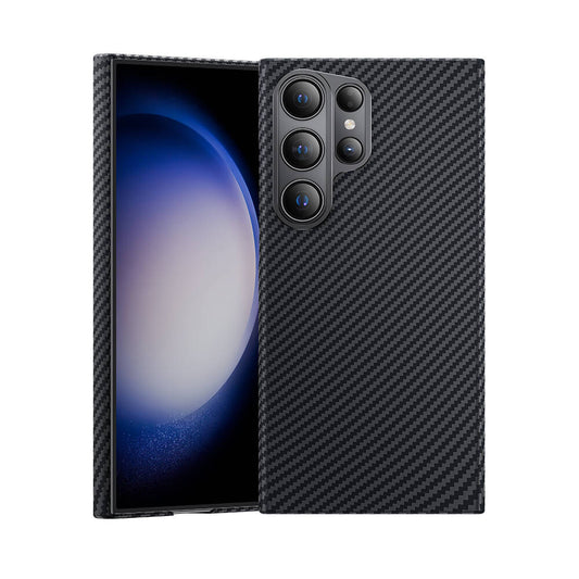 Galaxy S24 Ultra Kılıf M-safe Özellikli Karbon Fiber Benks Essential ArmorAir 600D Kevlar Kapak Siyah