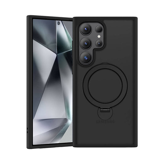 Galaxy S24 Ultra Kılıf M-safe Şarj Özellikli Benks Standlı Mist Protective Kapak Siyah