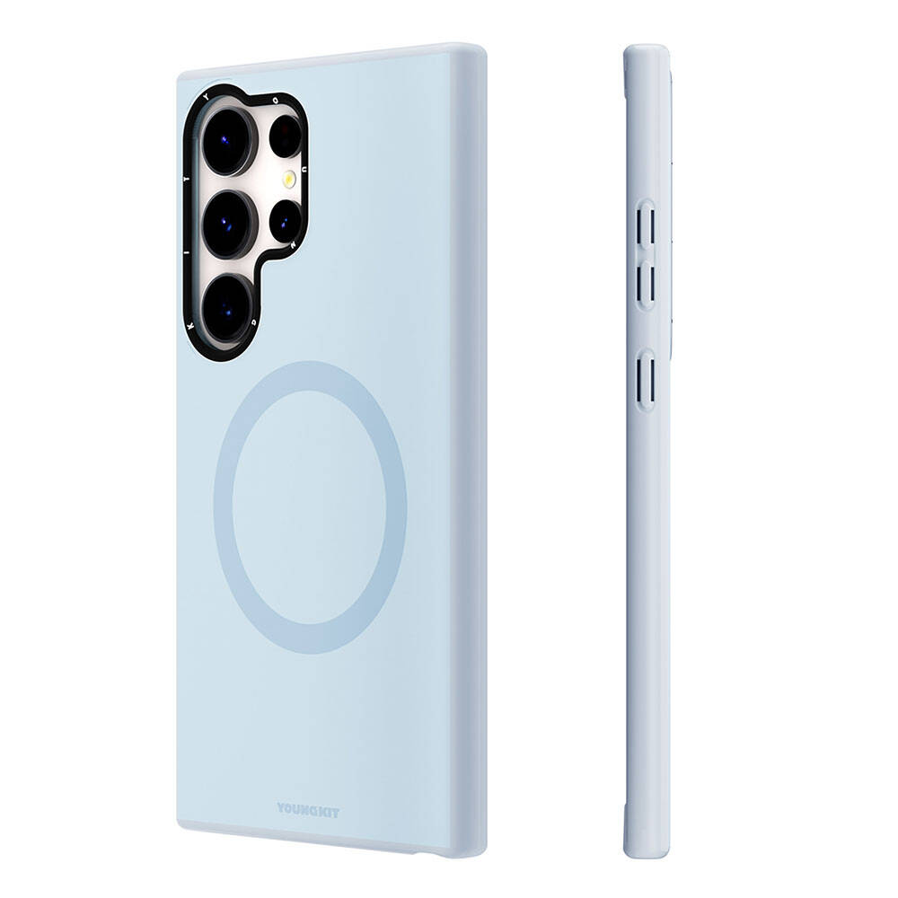 Galaxy S24 Ultra Kılıf M-safe Şarj Özellikli Çizilmeye Ve Aşınmaya Dayanıklı Youngkit Velvet Serisi Kapak Pembe