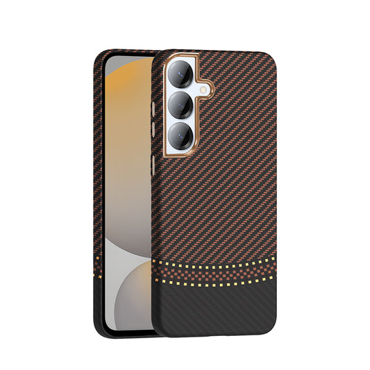 Galaxy S25 Kılıf M-safe Şarj Özellikli Karbon Fiber Görünümlü Zore Gros Kapak
