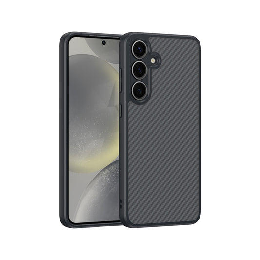 Galaxy S25 Kılıf M-safe Şarj Özellikli Karbon Fiber Tasarımlı Zore Elnino Kapak