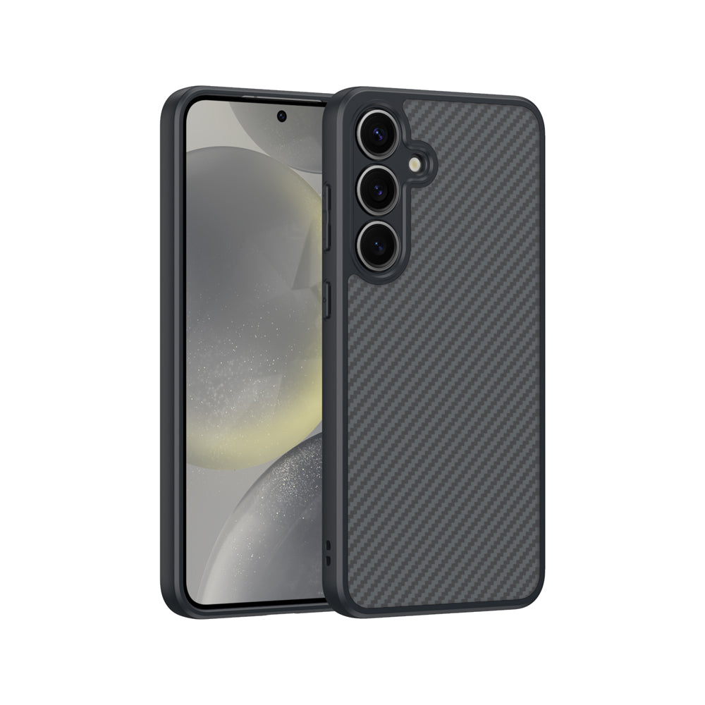 Galaxy S25 Kılıf M-safe Şarj Özellikli Karbon Fiber Tasarımlı Zore Elnino Kapak