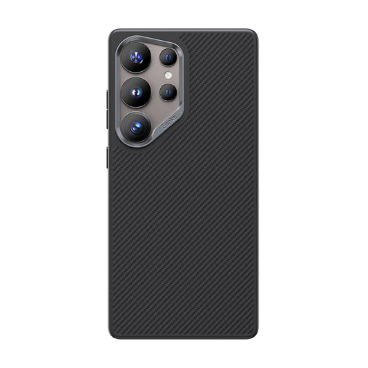 Galaxy S25 Ultra Kılıf Karbon Fiber M-safe Şarj Özellikli Benks Hybrid ArmorPro 600D Kevlar Kapak